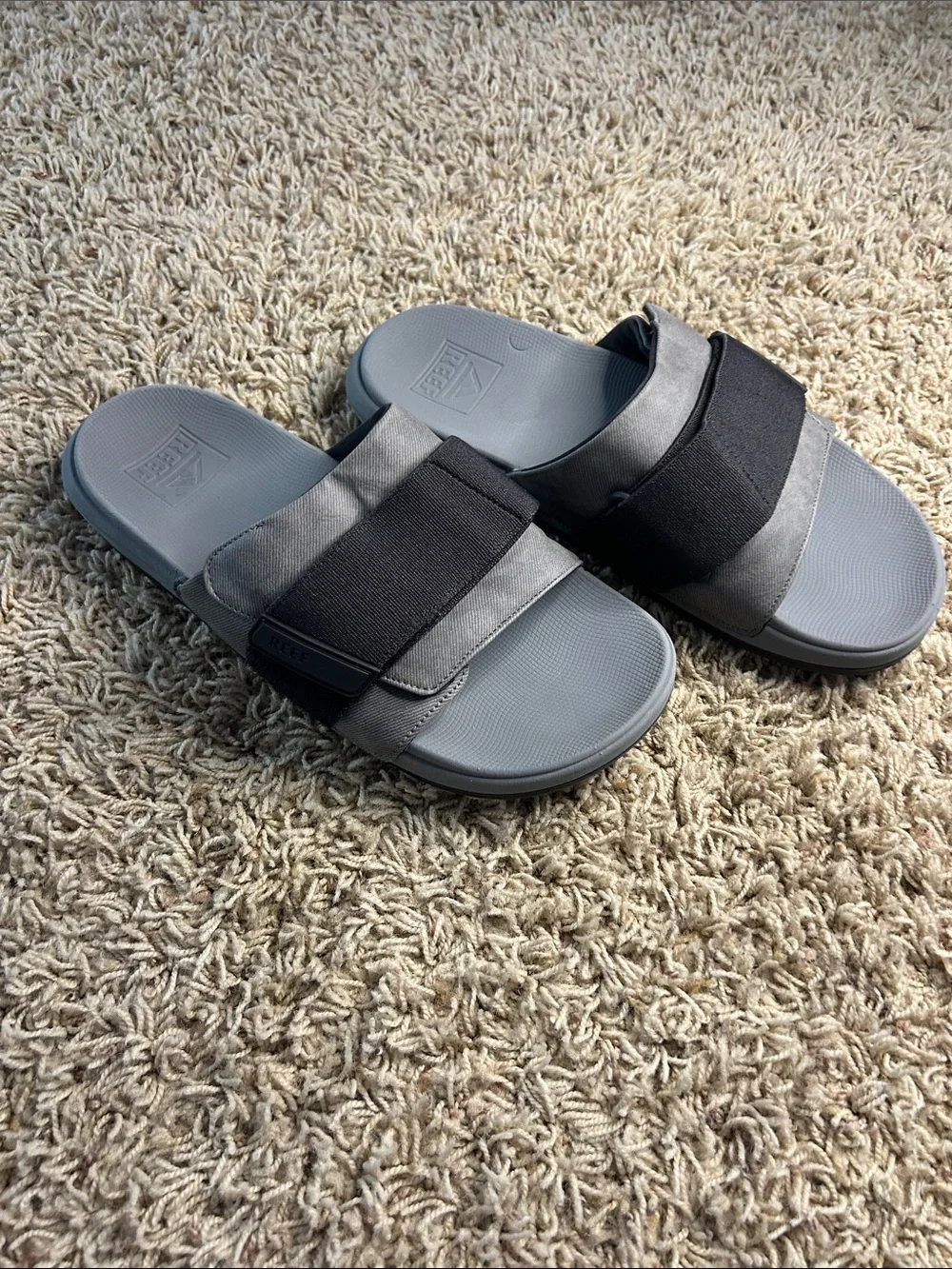 Reef Men's Slide Sandals in Gray and Black